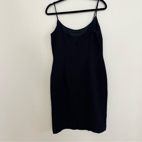 Maggy London Petite Black Mini Dress | Silk Blend Classic LBD Minimal Chic - Picture 2 of 11